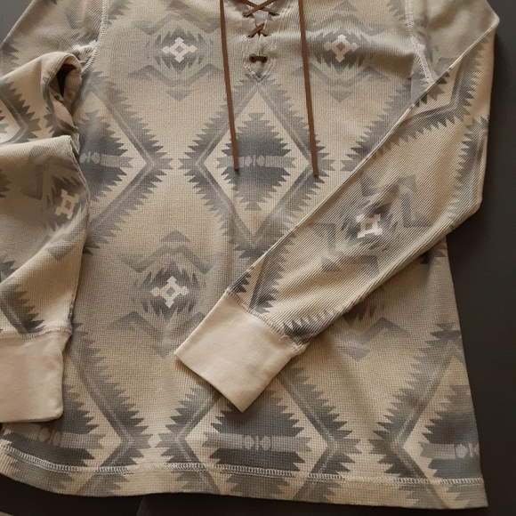 LRL, Lauren Jeans Co., SW Motif, LS Drawstring Close, Cotton Henley - Picture 7 of 11